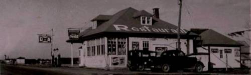 QUEBEC SURNAMES: Mailloux + Coulombe, Delaunay, Henault, Mailloux Kahnawake, Mailloux Native Ojibway, Mercier LOCATIONS: Chambly, Quebec, Brie-sur-Matha, L'Islet | Vintage photograph of Oscar Mailloux Restaurant, Valleyfield, Quebec