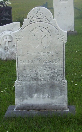 Headstone: SAINDON | Val Brillant Cemetery | Quebec Headstones