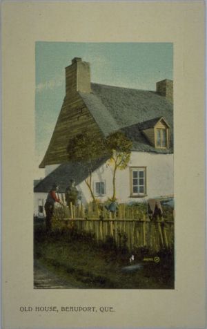 QUEBEC SURNAMES: Damien + d'Esquincourt, Guillot LOCATIONS: Quebec, Beauport | Vintage image of an historic old house in Beauport, Quebec
