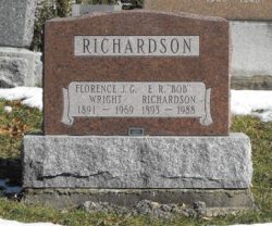 Headstone: RICHARDSON    | Chateauguay Old Protestant Cemetery  | Quebec Cemeteries